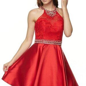 Halter Neck A-Line Shape Prom Dress JT781